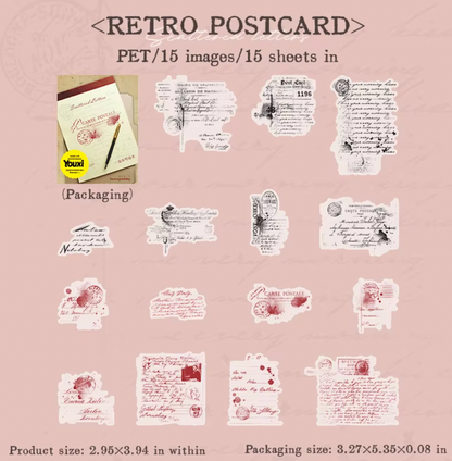 15 Stickers texto fino