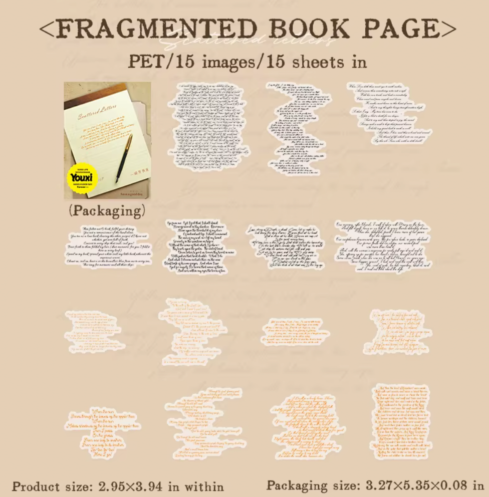 15 Stickers texto fino