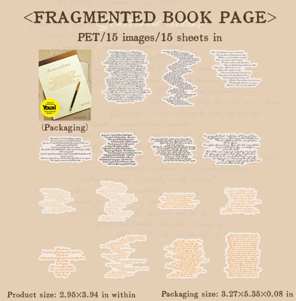 15 Stickers texto fino