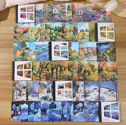 30 Stickers cuadrados paisajes