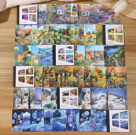 30 Stickers cuadrados paisajes