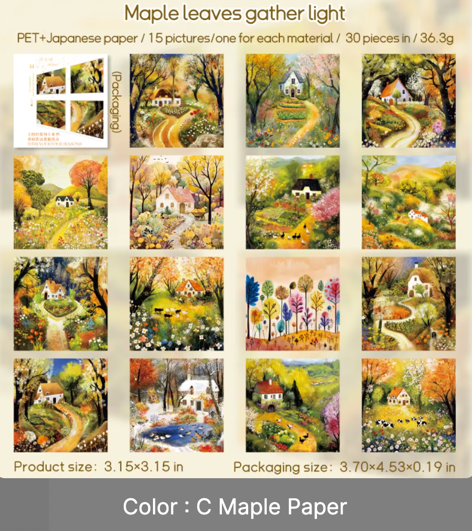 30 Stickers cuadrados paisajes