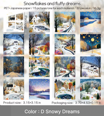 30 Stickers cuadrados paisajes