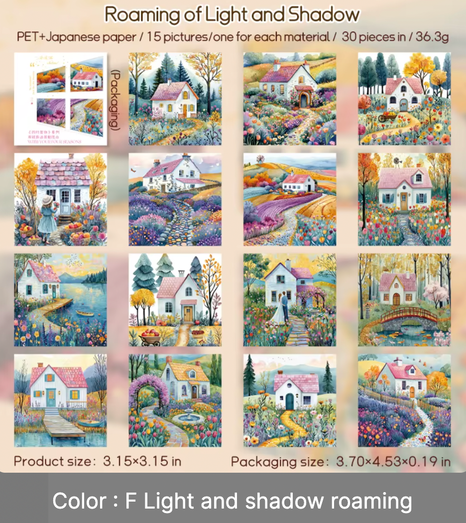 30 Stickers cuadrados paisajes