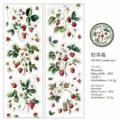 Rollo de Stickers Frutos rojos