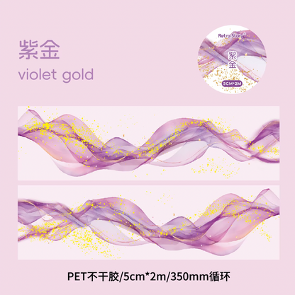 Washi Tape de colores con detalles dorados