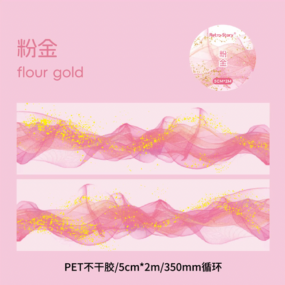 Washi Tape de colores con detalles dorados
