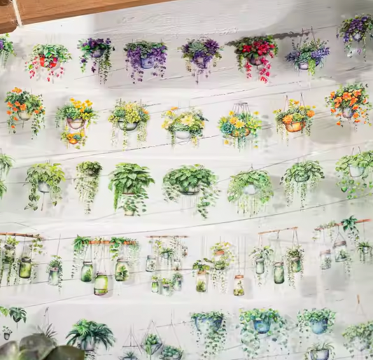 Rollo de stickers plantas colgantes