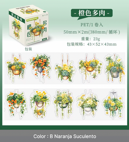 Rollo de stickers plantas colgantes