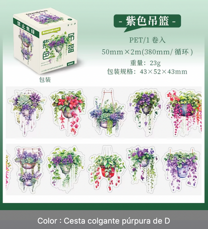 Rollo de stickers plantas colgantes