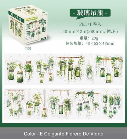 Rollo de stickers plantas colgantes