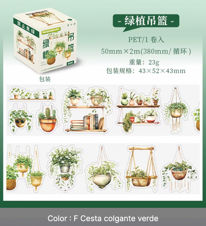 Rollo de stickers plantas colgantes