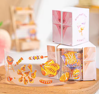 Rollo de stickers comida