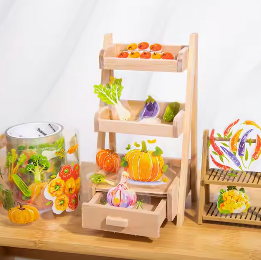 Rollo de stickers comida