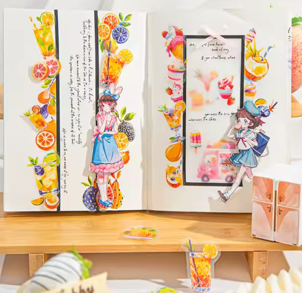 Rollo de stickers comida