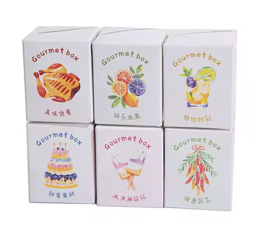 Rollo de stickers comida