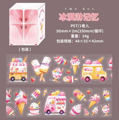 Rollo de stickers comida