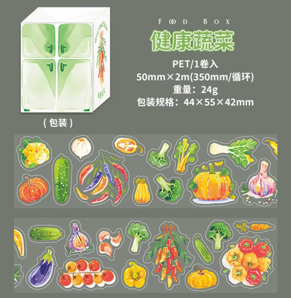 Rollo de stickers comida