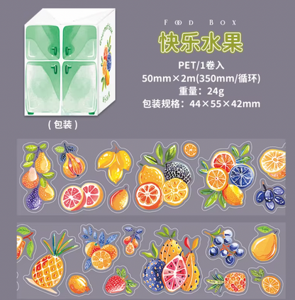 Rollo de stickers comida