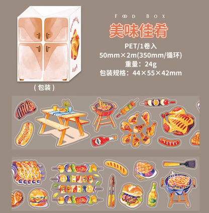 Rollo de stickers comida