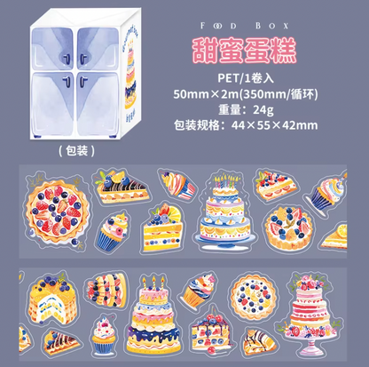 Rollo de stickers comida