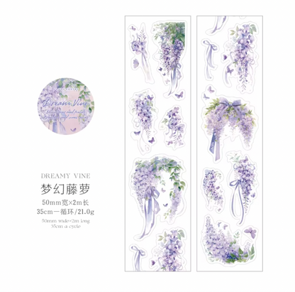 Rollo de stickers plantas & flores holograficos