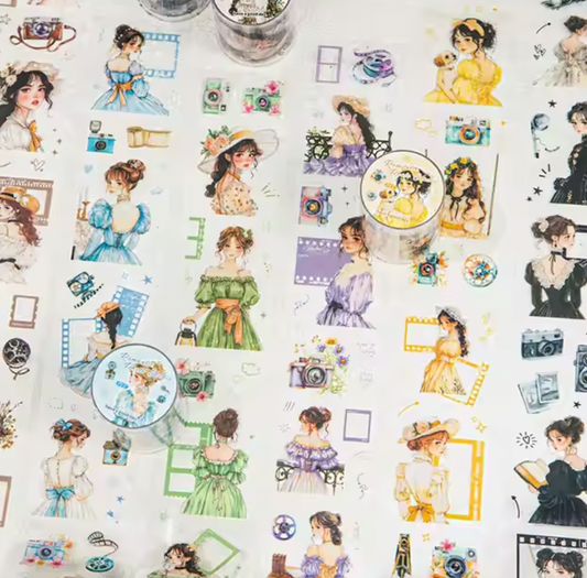 Rollo de stickers mujeres romanticas