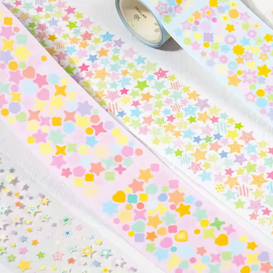 Rollo de mini Stickers estrellas & corazones
