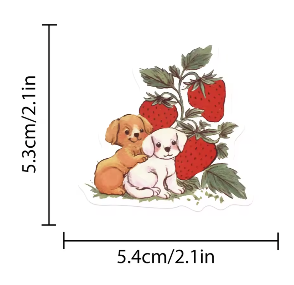 50 Stickers Vinil Fresas