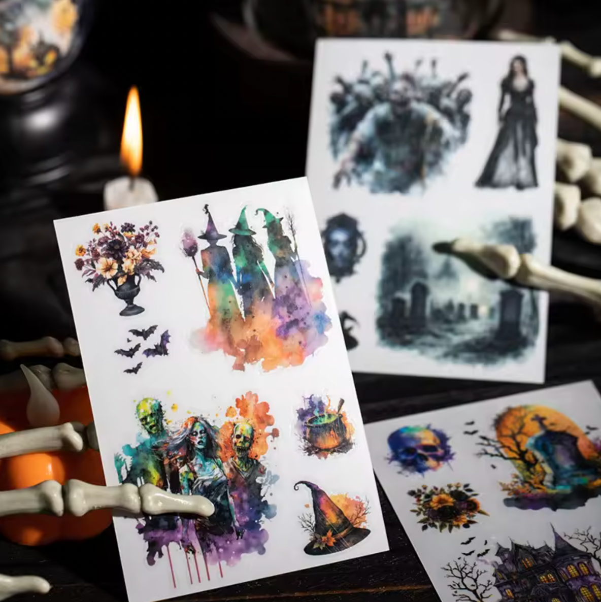 5 Hojas de papel / stickers transfer