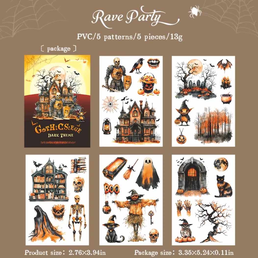 5 Hojas de papel / stickers transfer