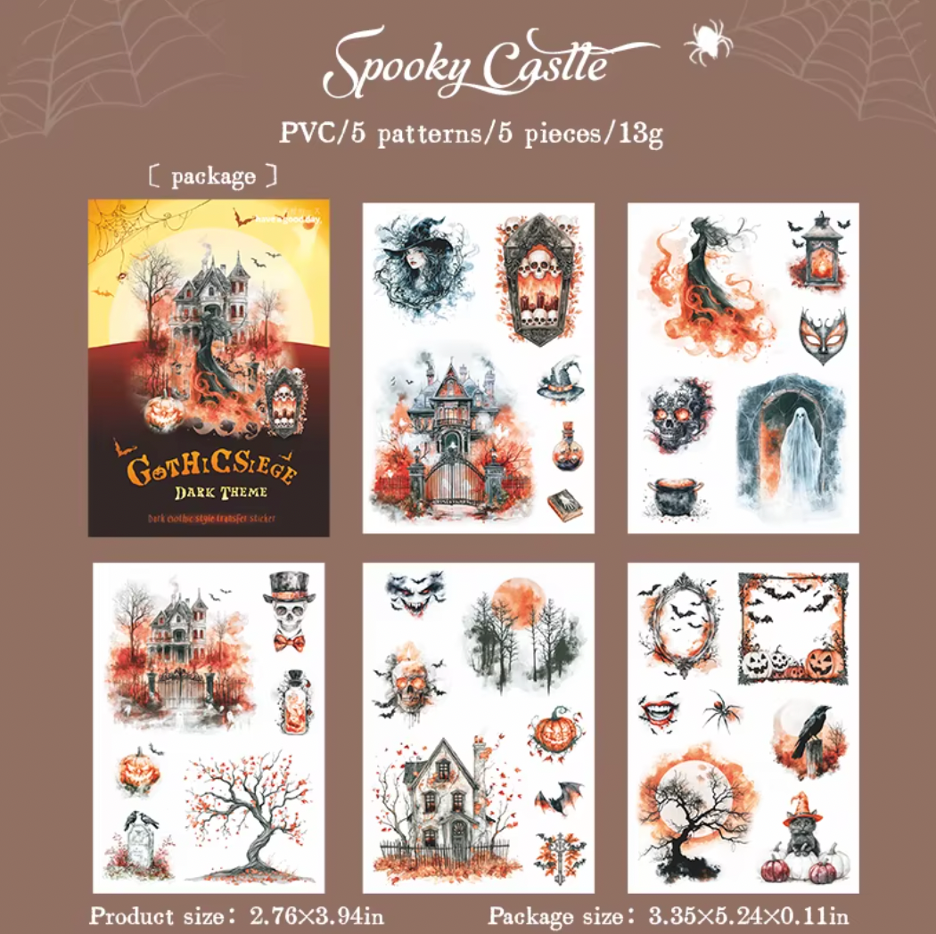 5 Hojas de papel / stickers transfer