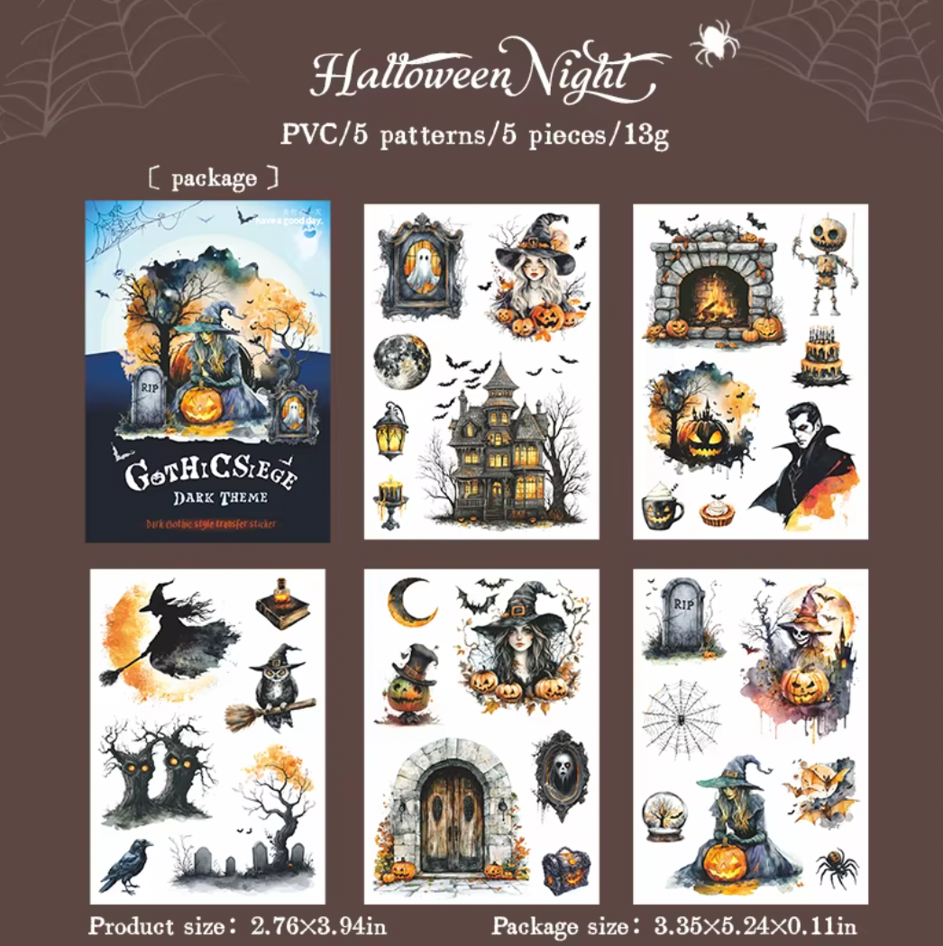 5 Hojas de papel / stickers transfer