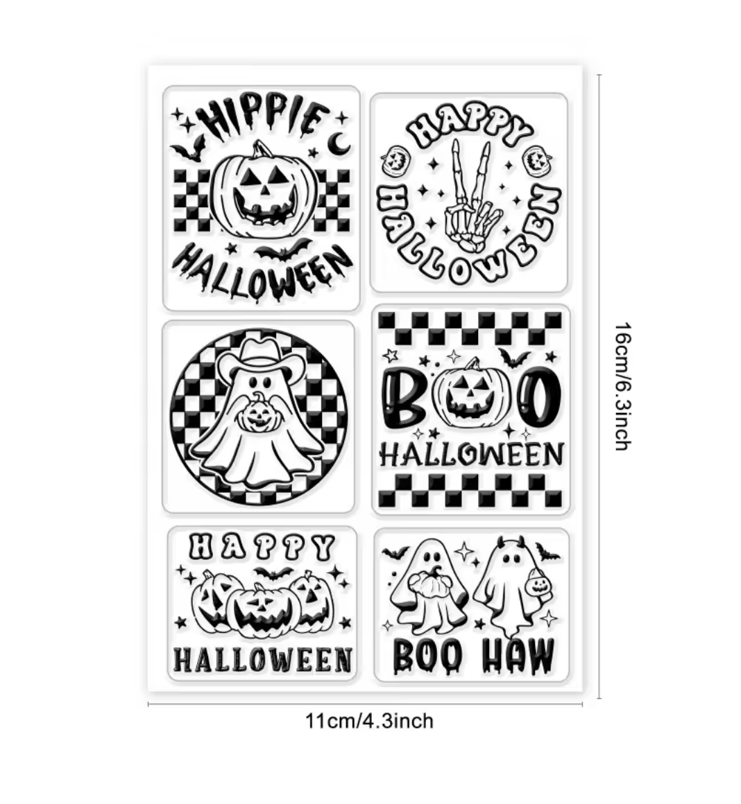 Sellos de Silicon Calabazas & fantasmas Halloween