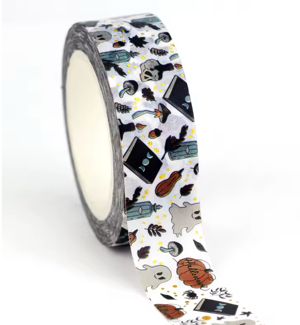 Washi Tape Individual  Halloween con foil dorado