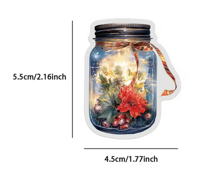 50 Stickers Navidad & Frascos