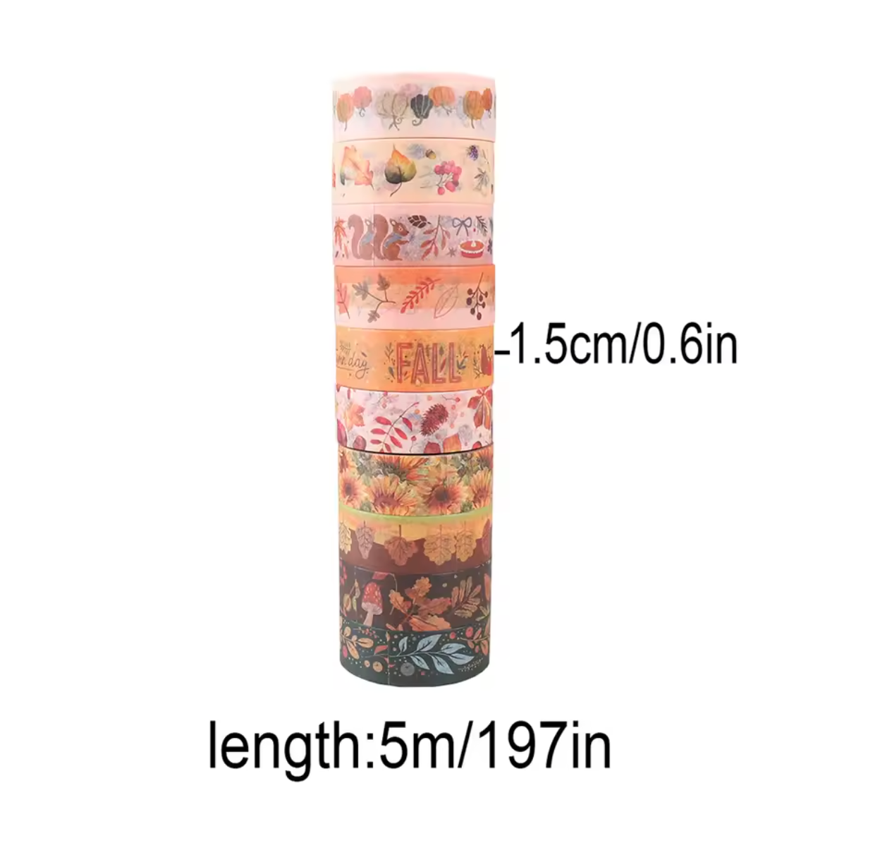 12 Washi Tapes de otoño