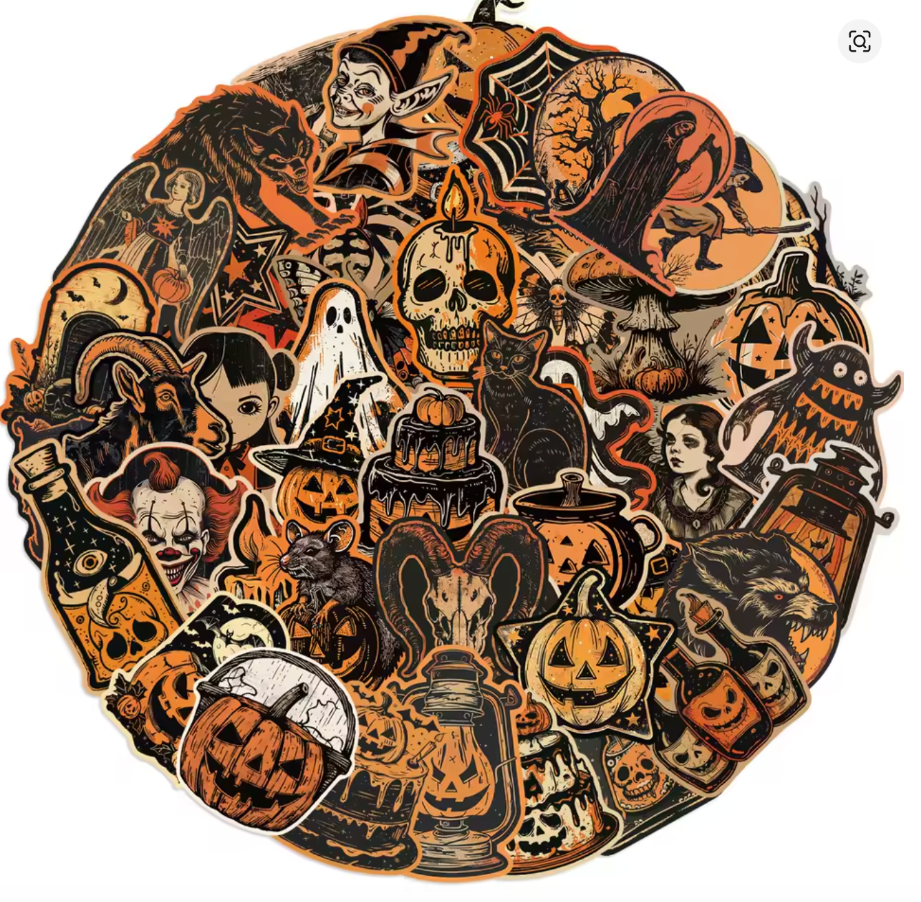 50 Stickers Vinil Halloween