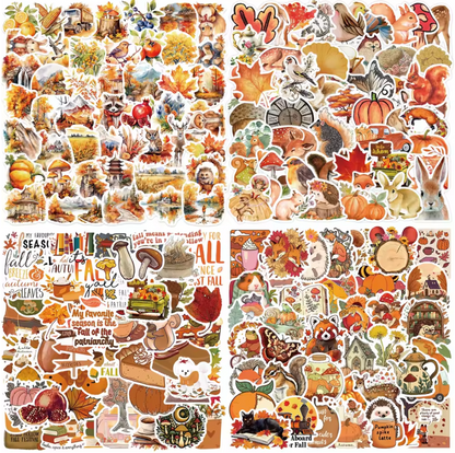 200 Stickers Vinil Otoño