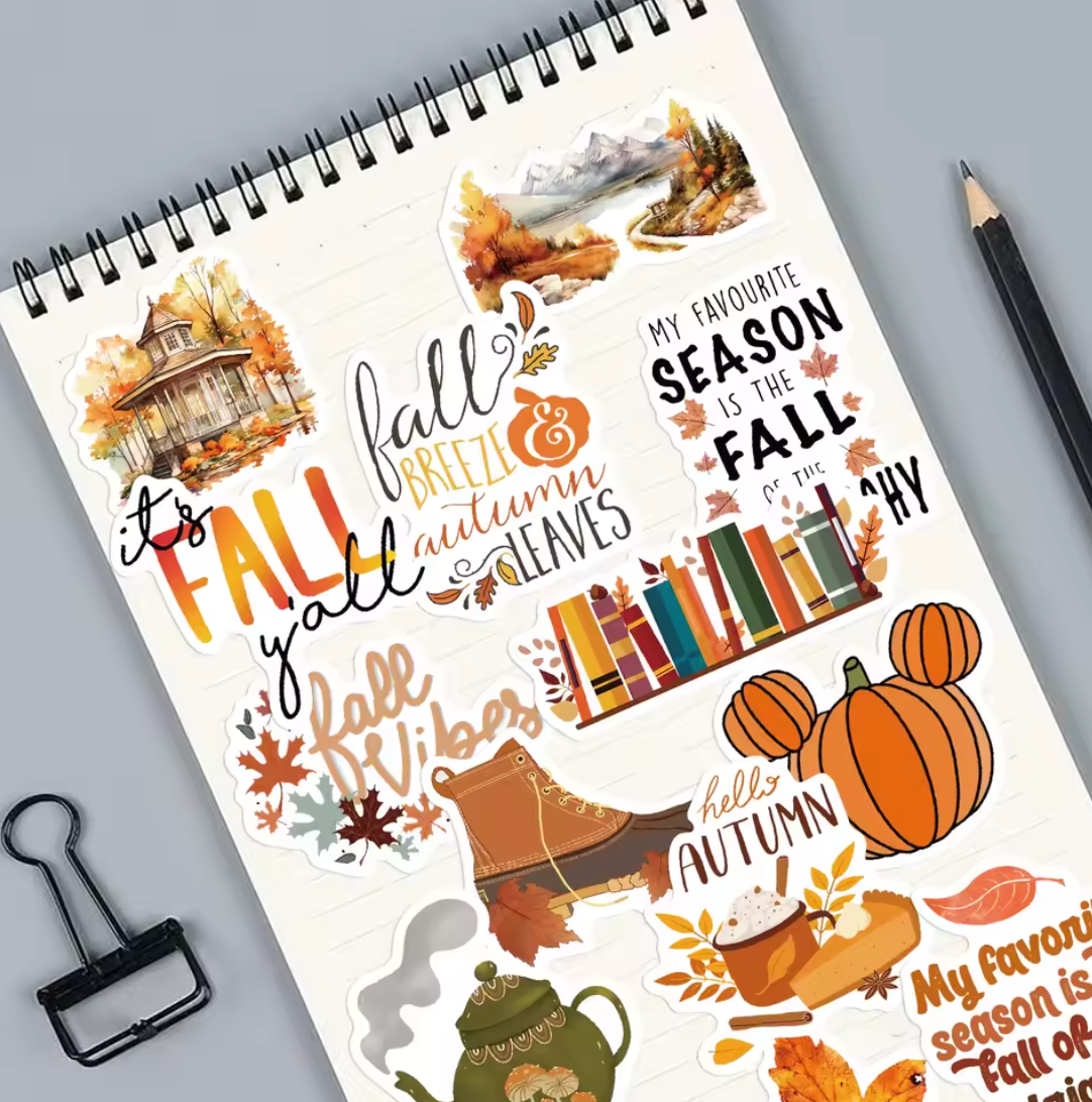 200 Stickers Vinil Otoño