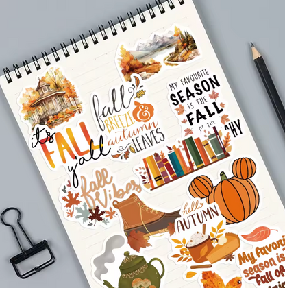 200 Stickers Vinil Otoño
