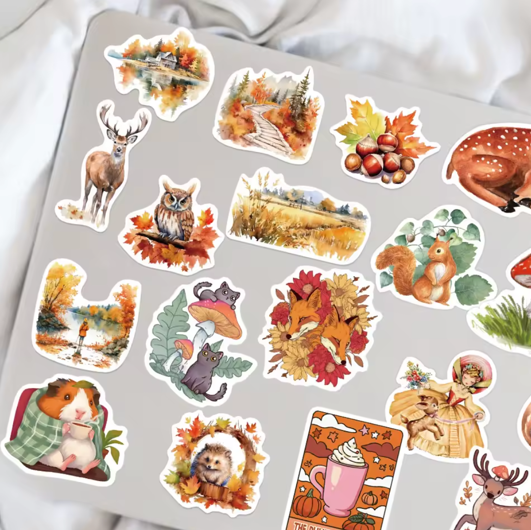 200 Stickers Vinil Otoño