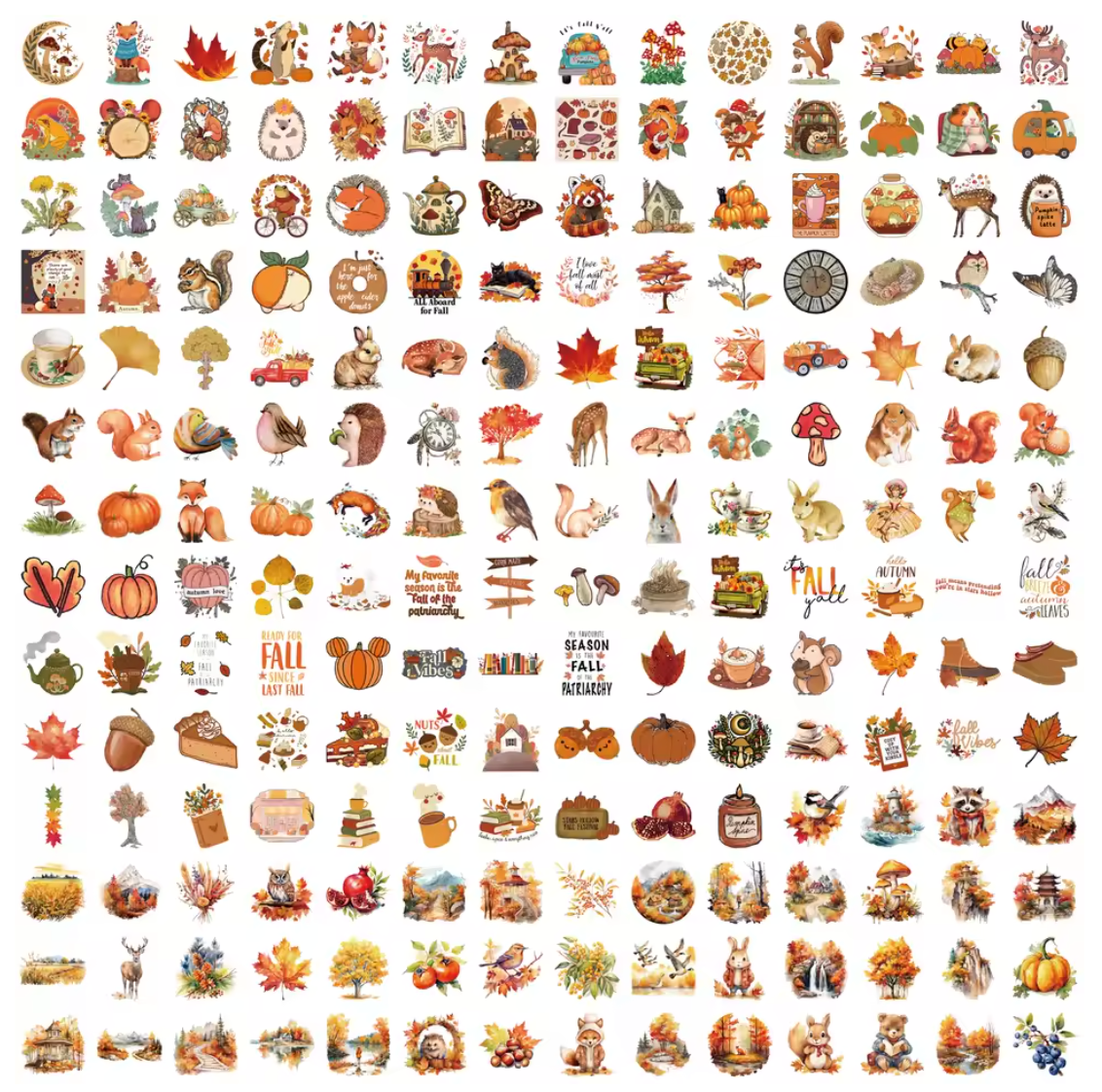200 Stickers Vinil Otoño