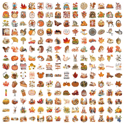 200 Stickers Vinil Otoño