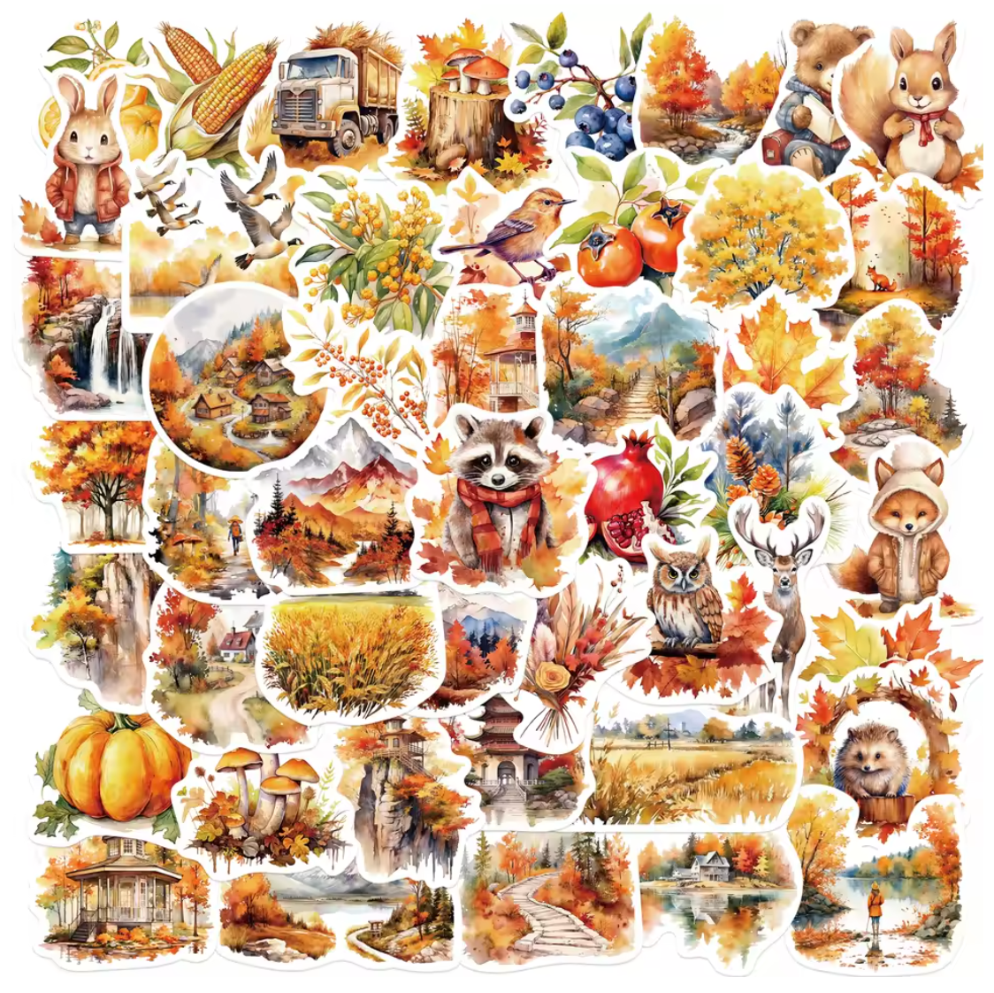 200 Stickers Vinil Otoño