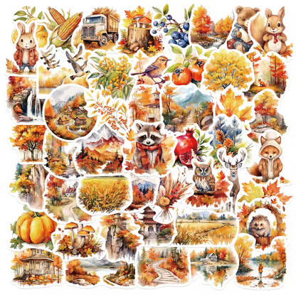 200 Stickers Vinil Otoño