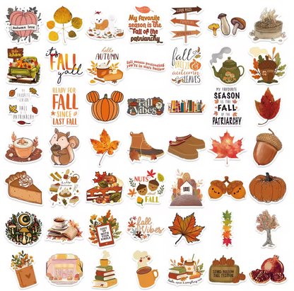 50 Stickers Vinil Otoño Libros