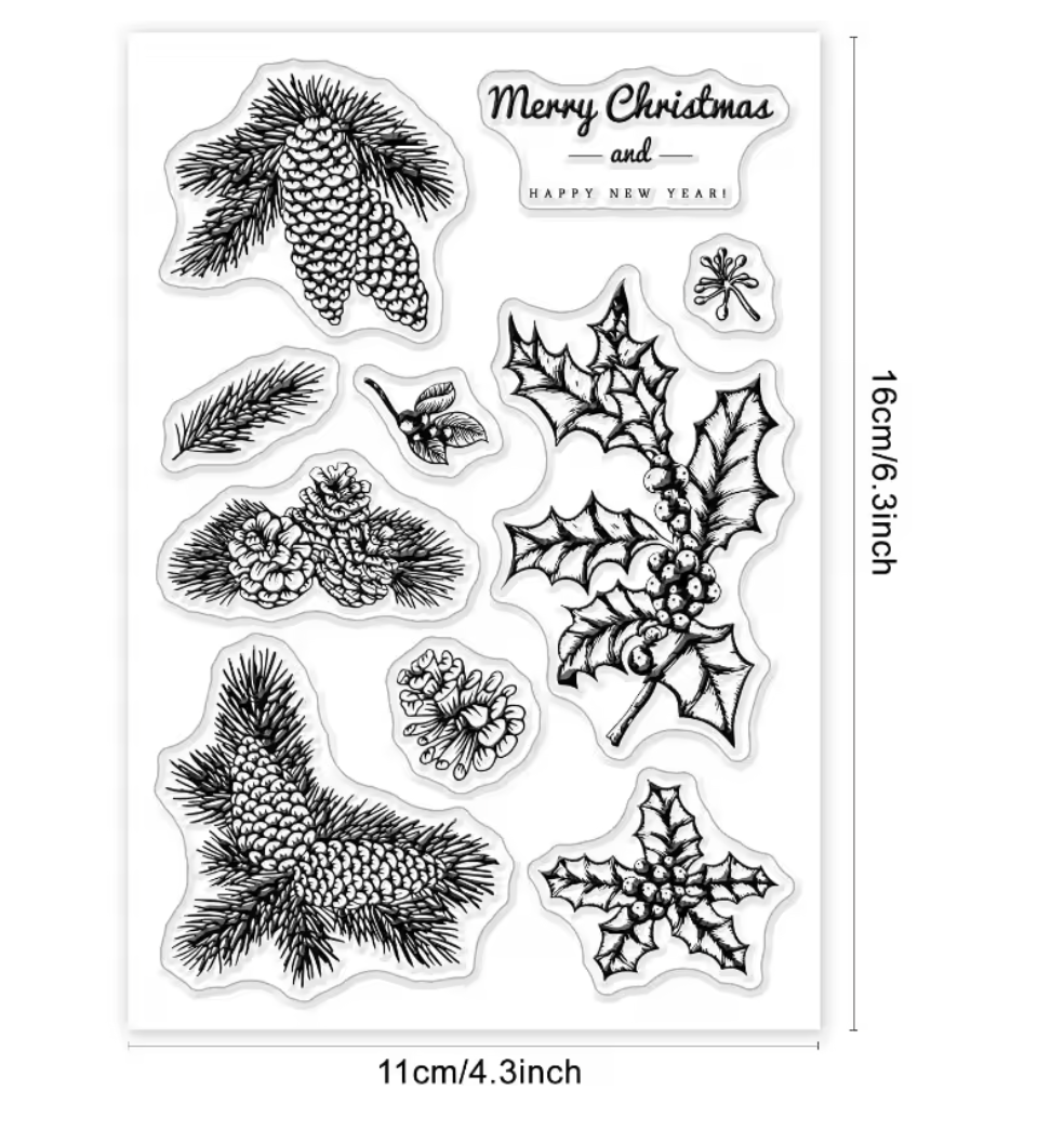 Sellos de Silicon Ramas navideñas