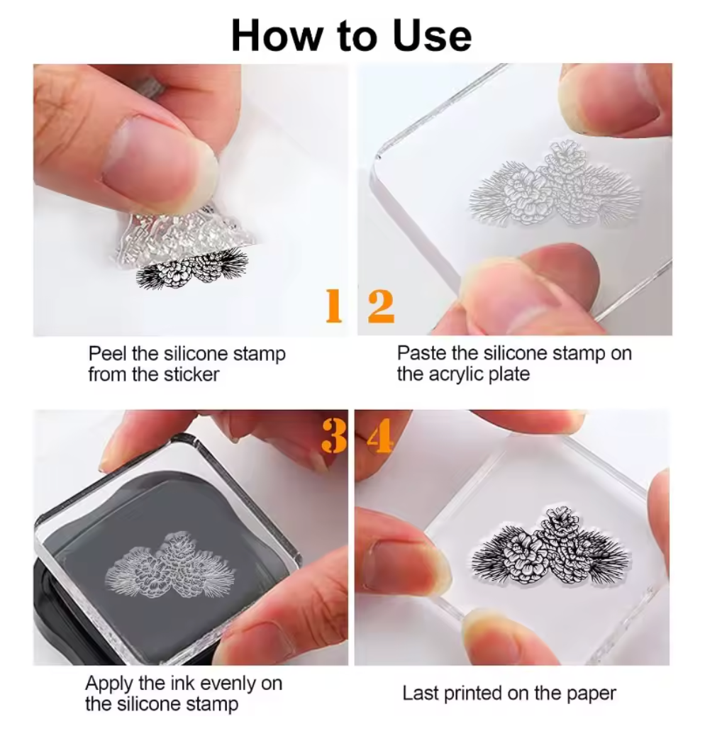 Sellos de Silicon Ramas navideñas