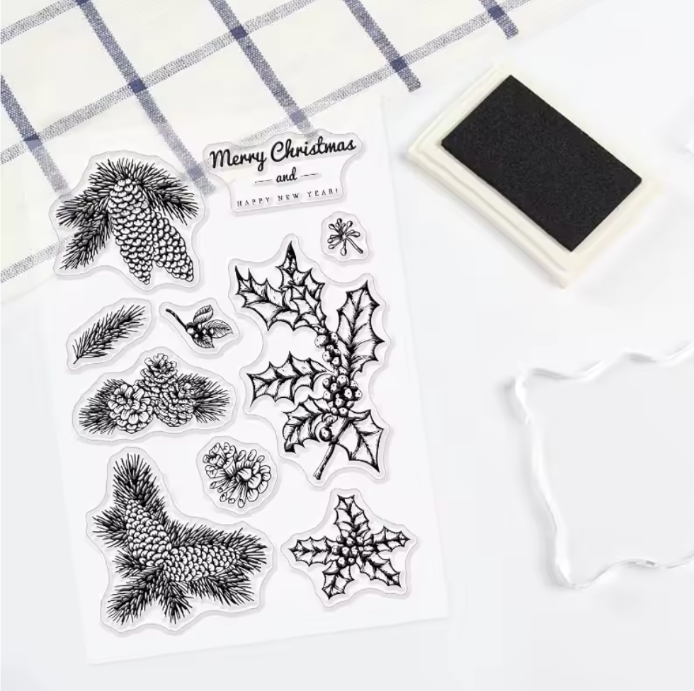 Sellos de Silicon Ramas navideñas